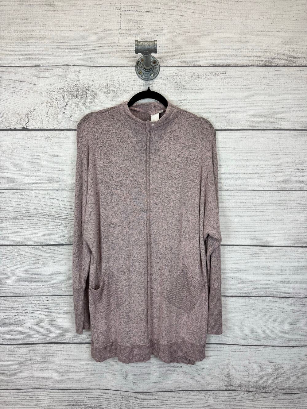 Ady P Plus Size Light Pink Purple Gray Soft Mock Neck Knit Sweater Top Size 2X